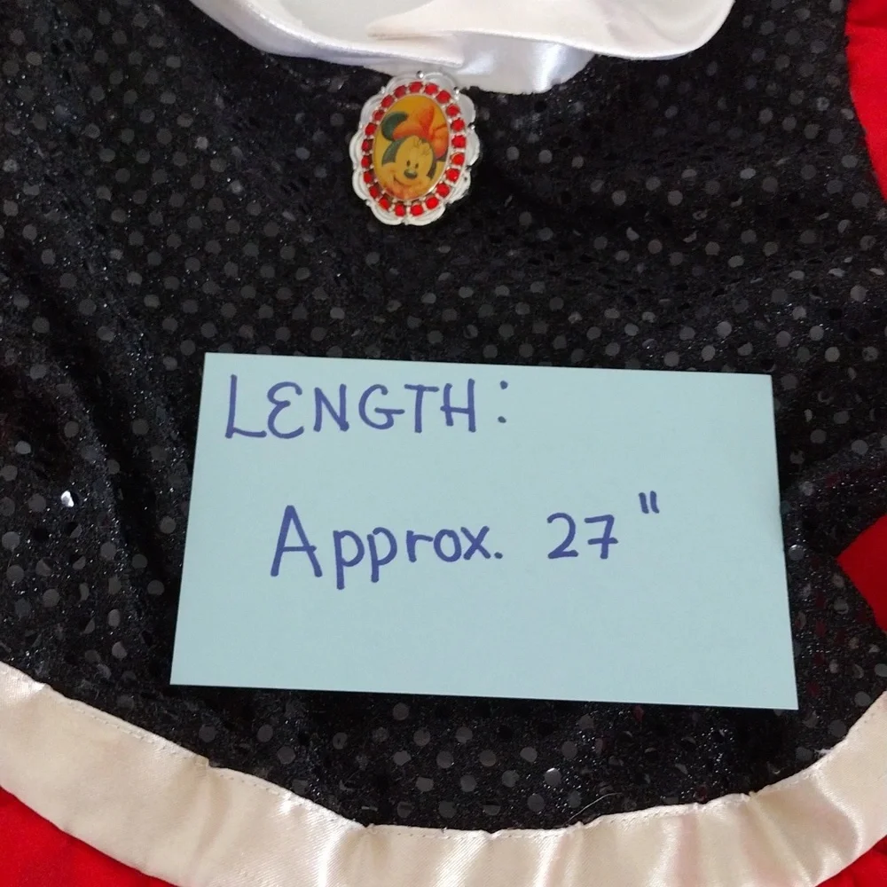 Minnie Mouse Disney‎ Girls Costume Size 5/6 with Headband Sparkly Red Dress